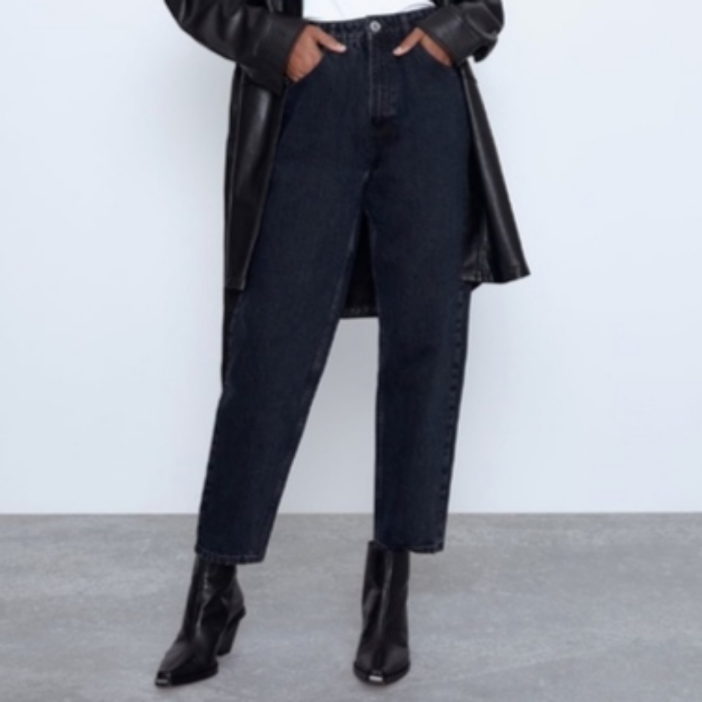 Zara Join Life Mom Jeans in Dark Indigo